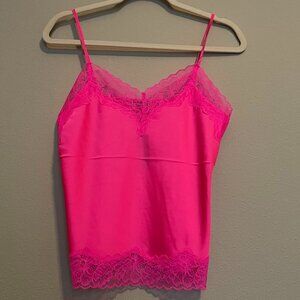 Express Hot Pink Lace Trim Cami Top, NEW!